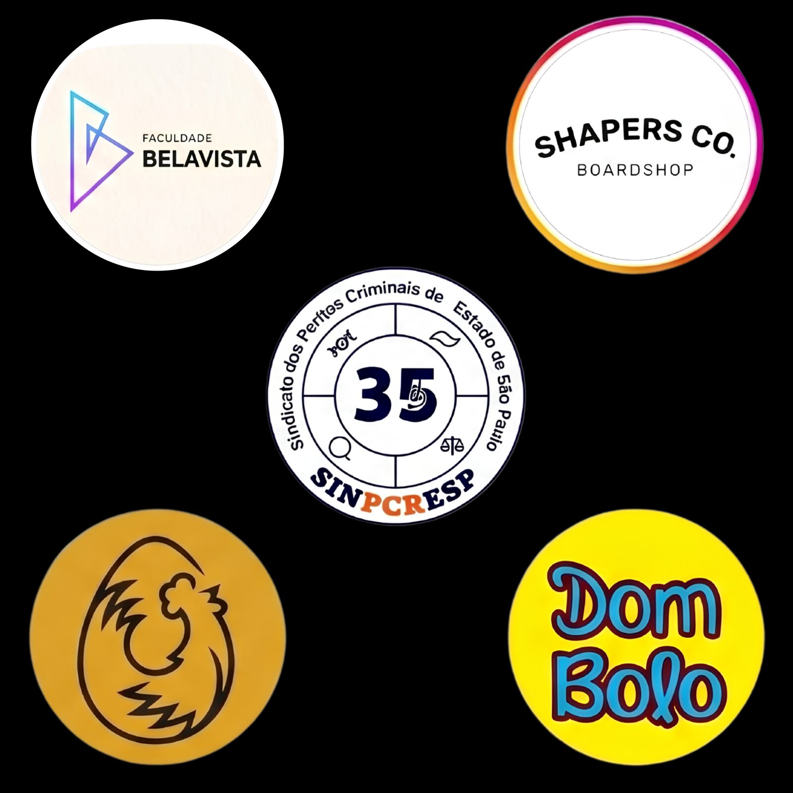Clientes da Ferizolla: Faculdade Belavista, Shapers Co. Boardshop, SINPCRESP, Dom Bolo e outros
